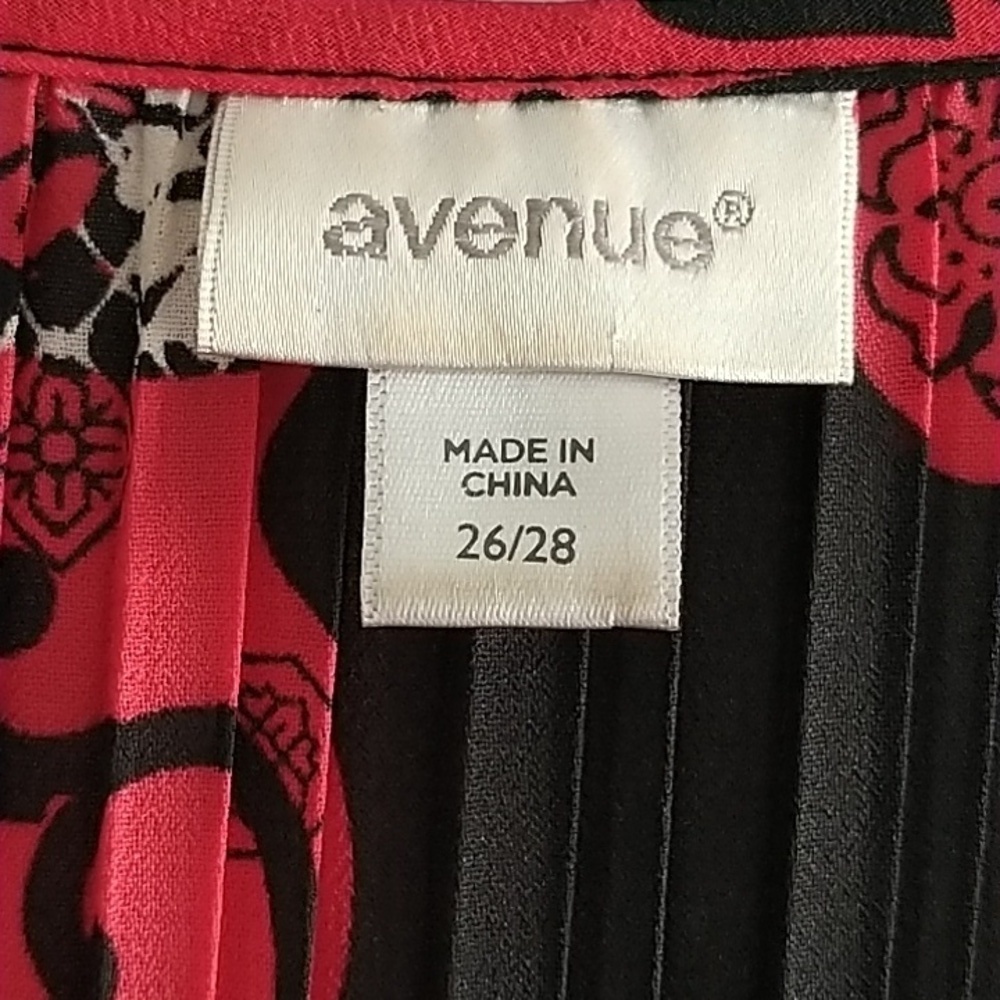 Avenue V Neck Accordion Pleated Tunic Top Blouse 26/28 - Picture 4 of 10